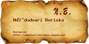 Nádudvari Boriska névjegykártya